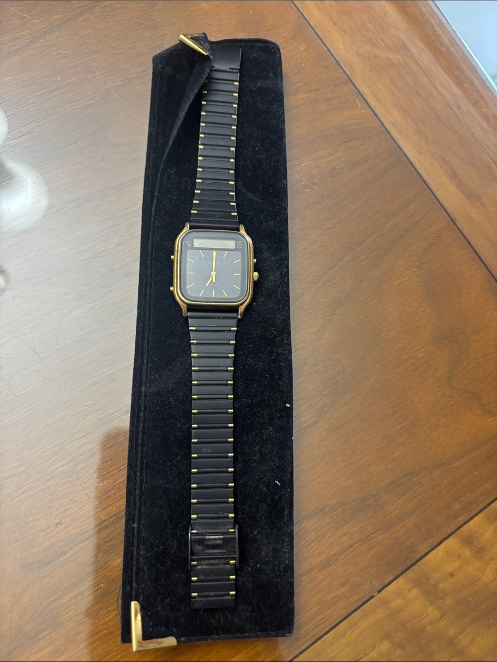 Timex Black and Gold Square Face Watch